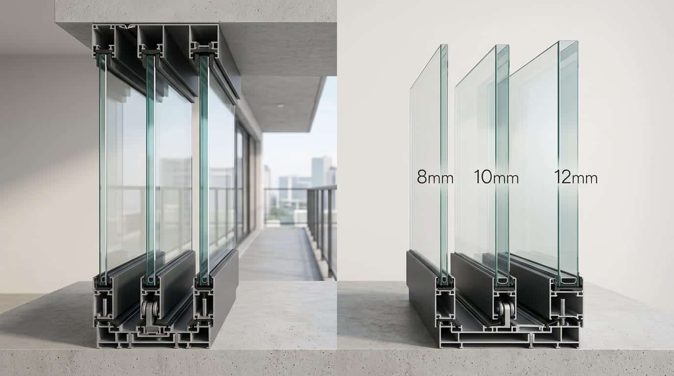 Diagrama visual de los tipos de vidrio templado para cortinas de cristal